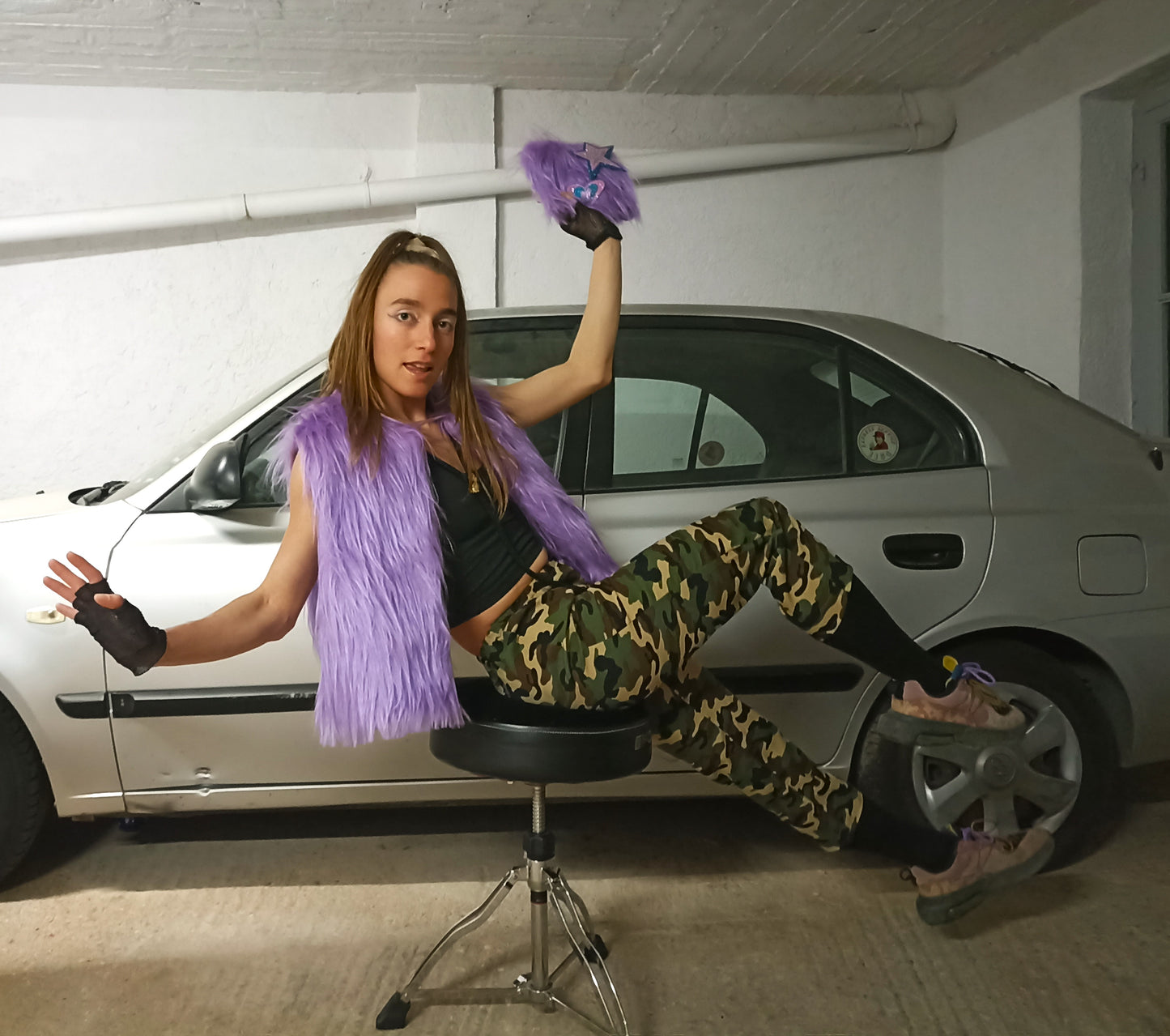 Handmade faux-fur vest