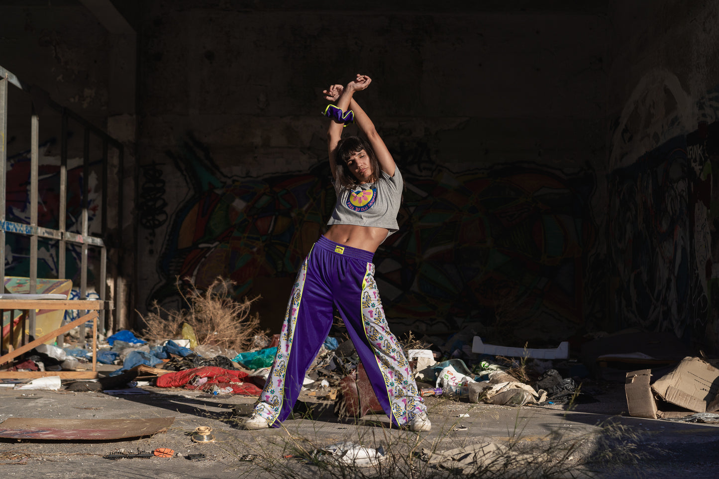 Wild+Free Crop Top-Flower (Grey)