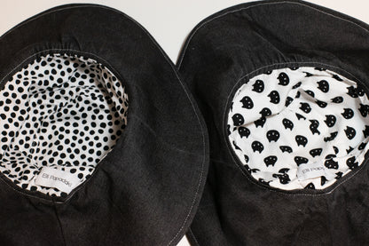 Beach hat - Black denim