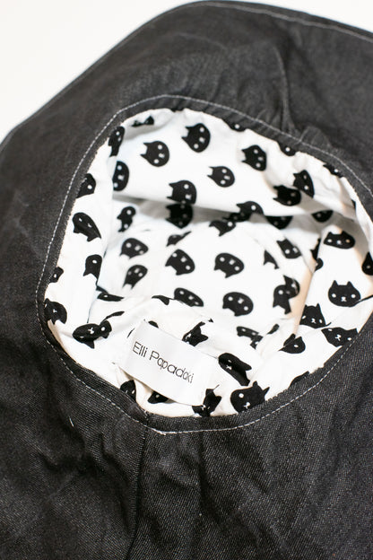 Beach hat - Black denim