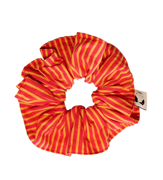 Scrunchie with red+orange stripes