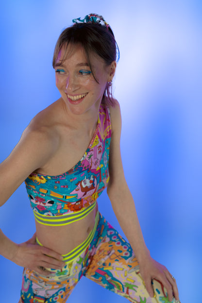 IN//DEVIDE- One-Shoulder top